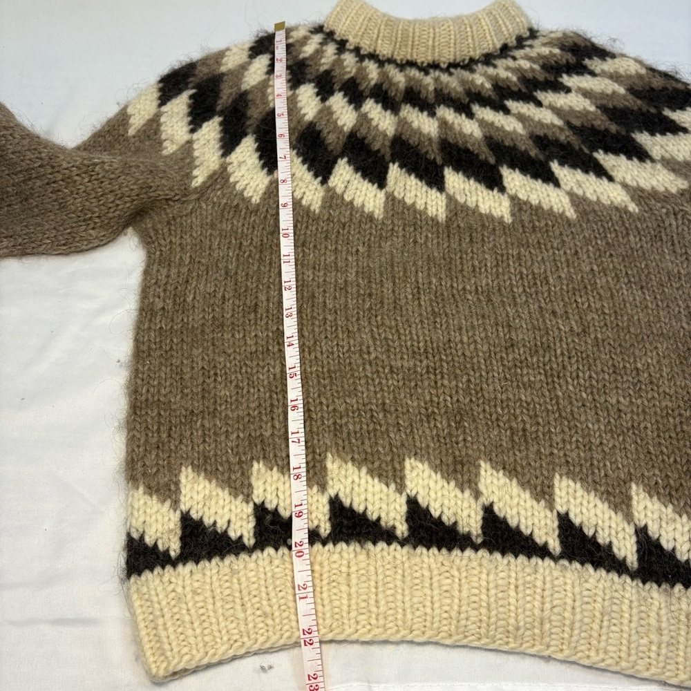 Vintage Icelandic Wool Sweater Nordic Fair Isle Fisherman Knit Cozy Oversized - Picture 7 of 9